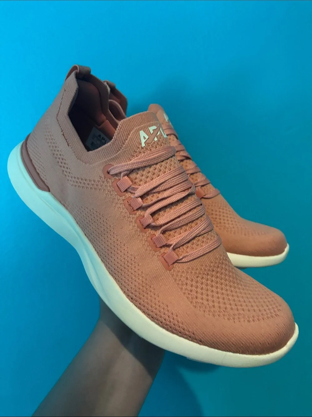 APL TechLoom Knit Sneakers in Coral Pink